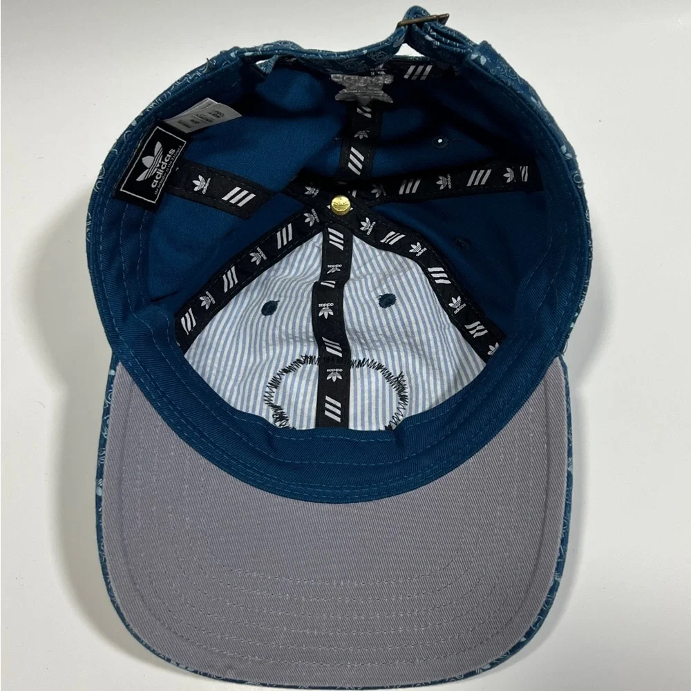 ADIDAS All Over Logo Women's Fit Strapback Hat OSFW W/ Hotdog Patch - Picture 7 of 8